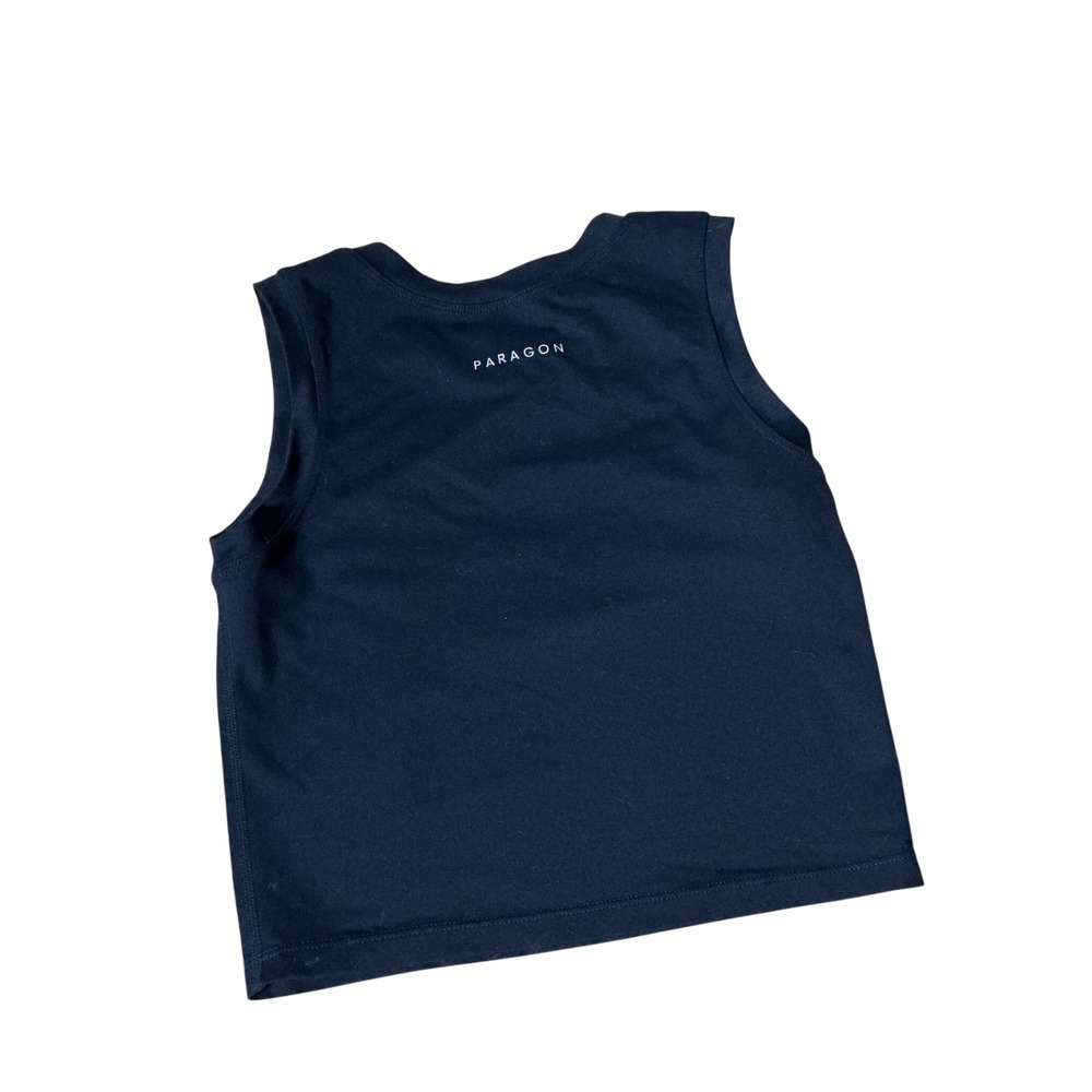 Paragon Womens‎ Black Activewear Muscle Tank Top Sleeveless Workout Crop Shirt